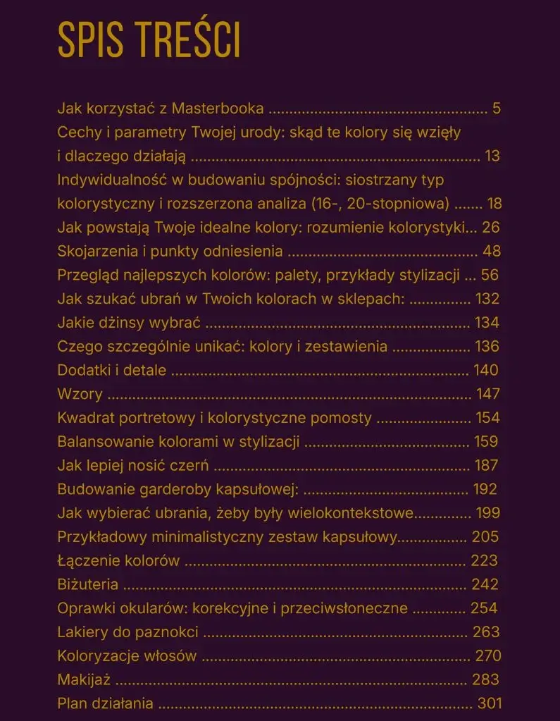 Spis treści makebooka Harmonijna jesień